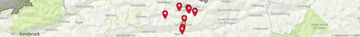 Map view for Pharmacies emergency services nearby Leogang (Zell am See, Salzburg)